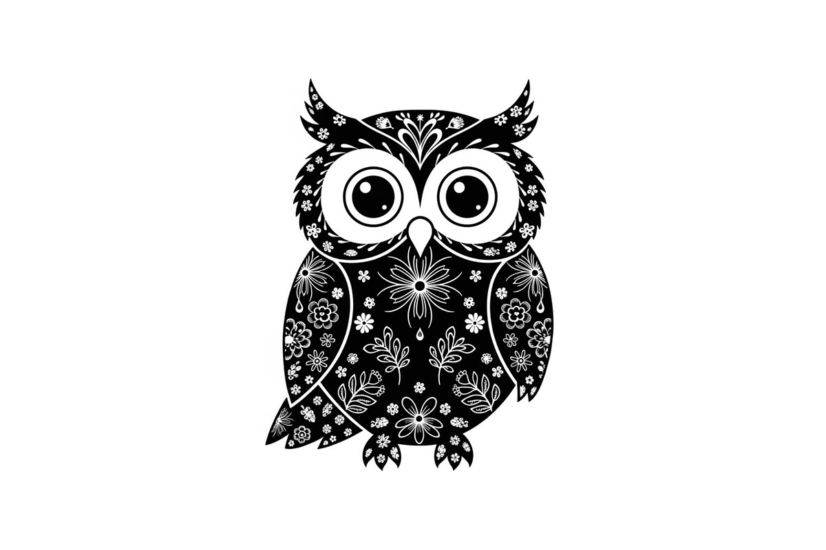 Cute Owl Silhouette Bundle, an Illustration by yasushie (Photo 21 of 31)
