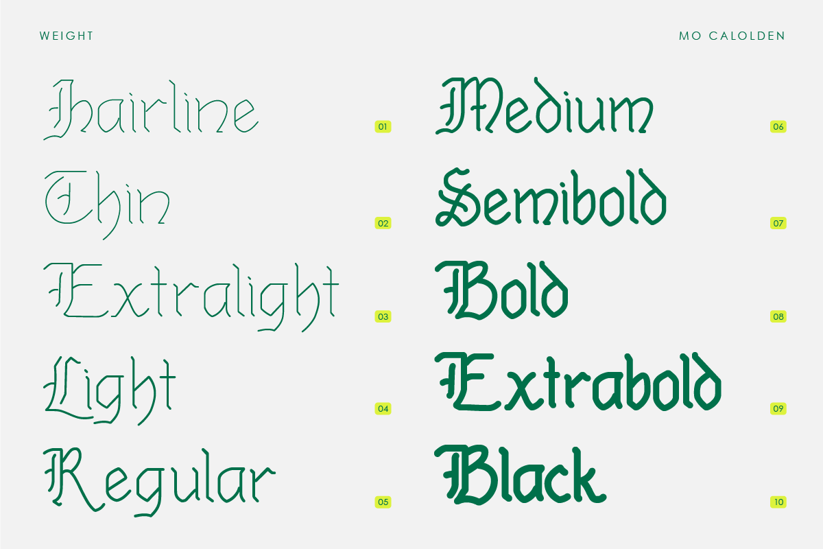 MO Calolden – Playful Blackletter, a Blackletter Font by Monoco Type Foundry (Photo 2 of 7)