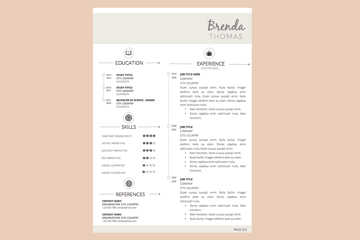 Resume Template + Cover Letter WORD, a Resume Template by PAPPERMINT RESUME STUDIO (Photo 2 of 4)