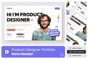 Designer Portfolio Hero Section, an UI Kit Template by Annora Studio (Thumbnail 1 of 4)