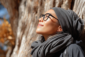 Young woman in glasses and a scarf, a Person Photo by MistyDay