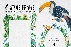 TROPICAL Watercolor Clip Art Pack