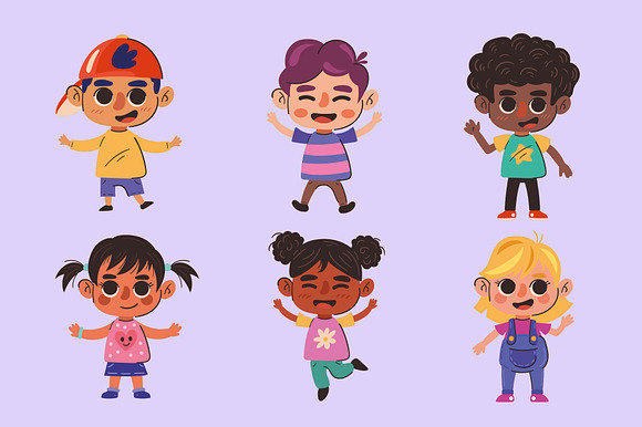 Happy Kids Illustration Set preview 2