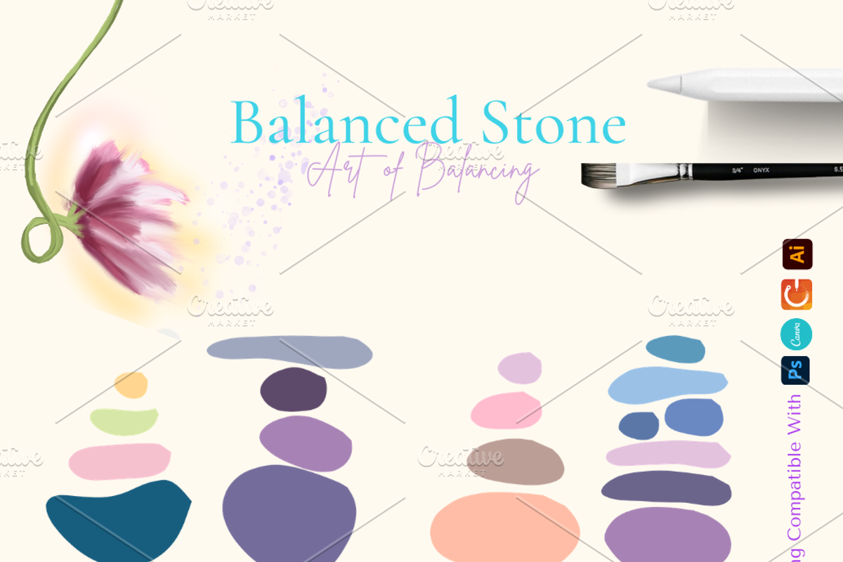 Zen | Balanced Stone, a Texture Illustration by ArtstudioByKhushbu (Photo 3 of 5)