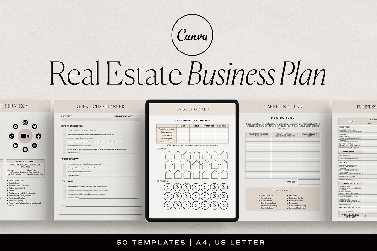 Real Estate Business Plan Template, a Marketing Template by HelloKarla (Photo 1 of 6)
