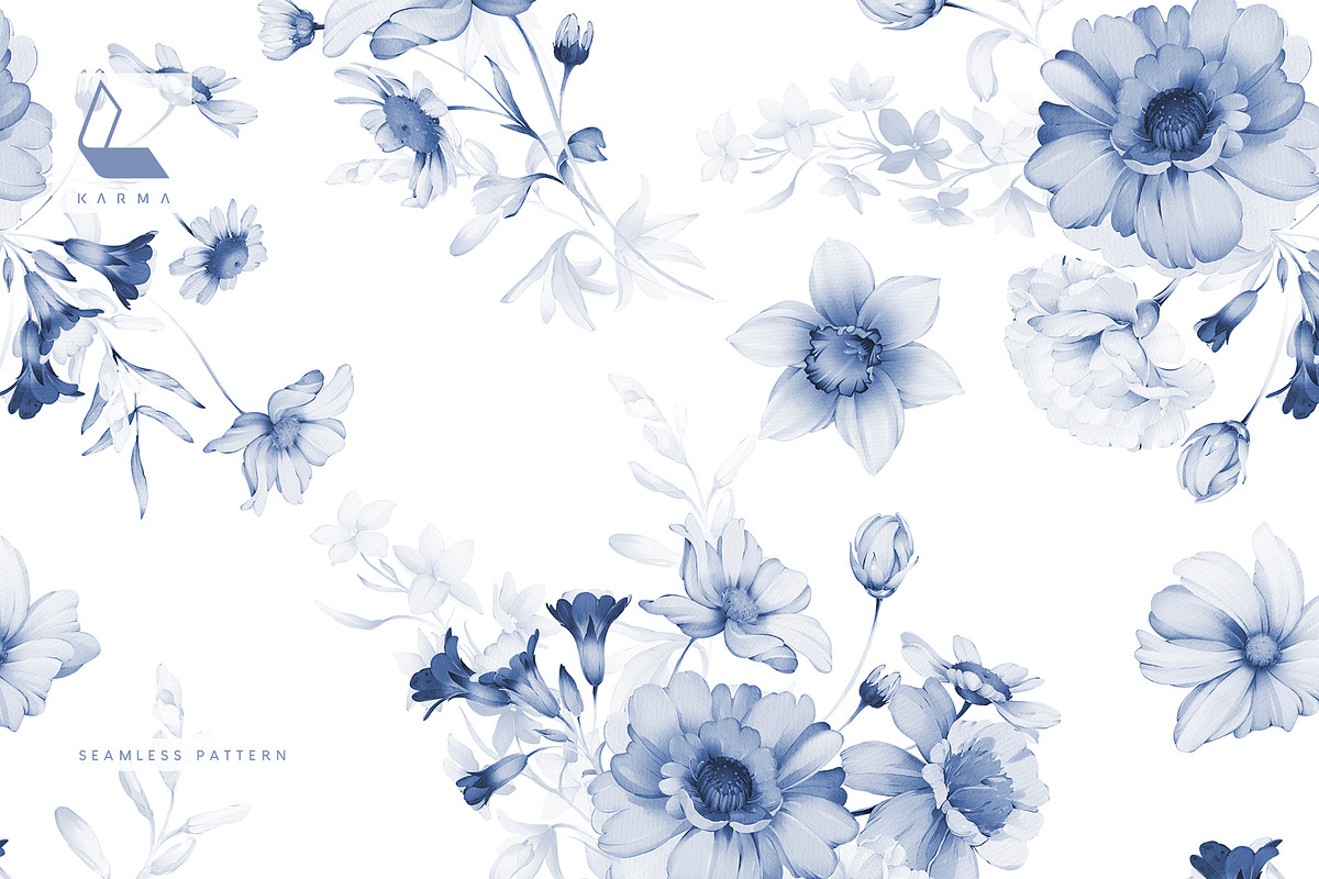 Gwinnett | Indigo | Botanical set, a Decorative Illustration by Karma (Photo 8 of 16)