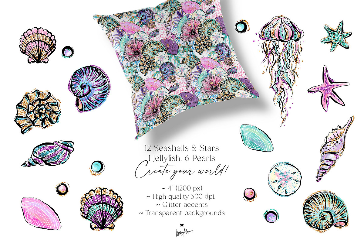 Baby Mermaids Unicorns Clipart, an Animal Illustration by KaramfilaS (Photo 3 of 6)