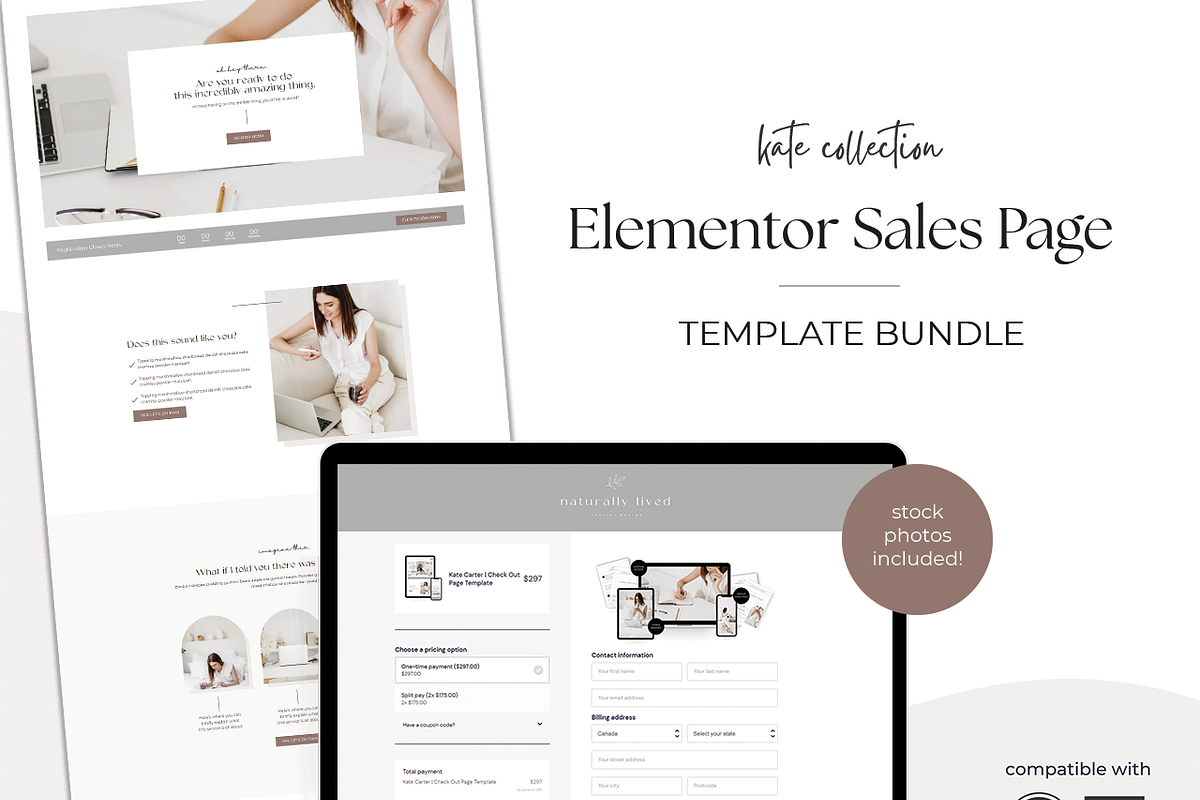 Elementor Sales Page Templates, a Landing Page Template by Lady Boss Studio