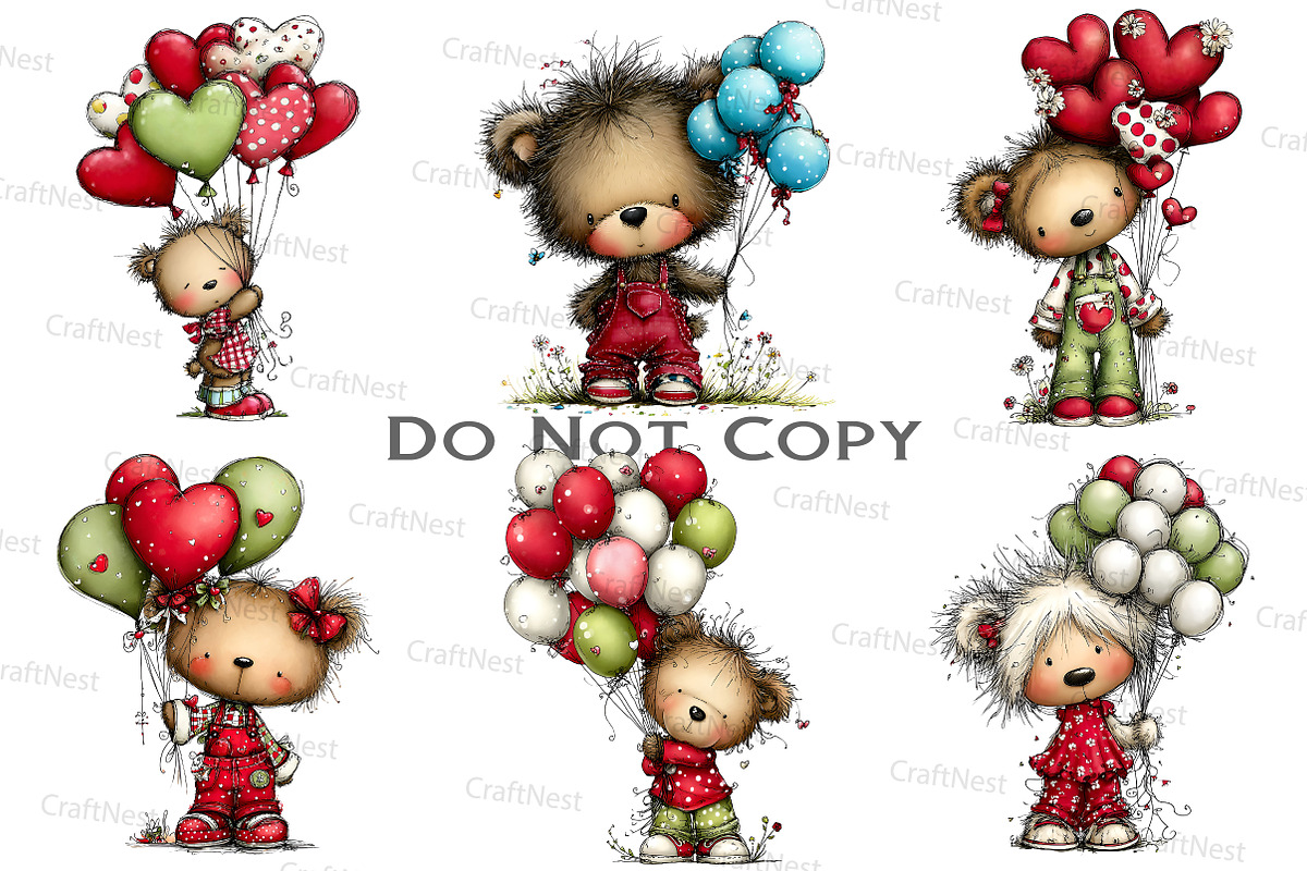 Teddy Bear, Bear With Balloons, an Illustration by Craft Nest (Photo 8 of 9)