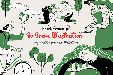 Go Green Illustrations