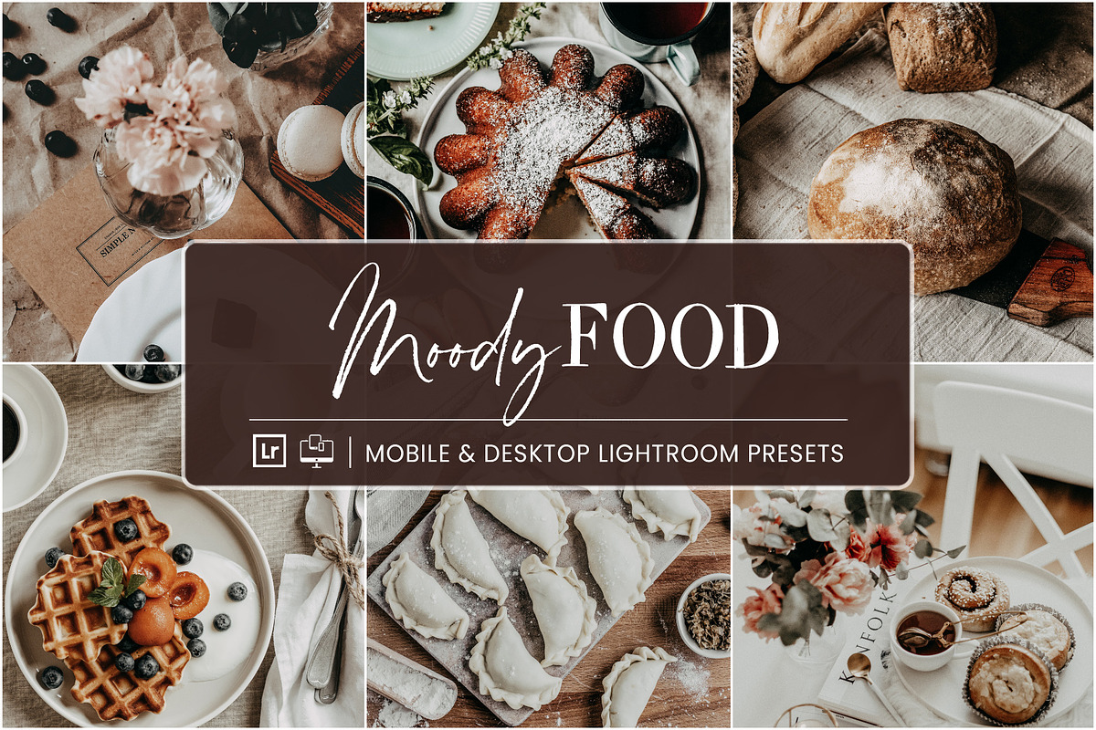 MOODY FOOD LIGHTROOM PRESETS, an Action Add-On by Nes Design Co (Photo 1 of 11)