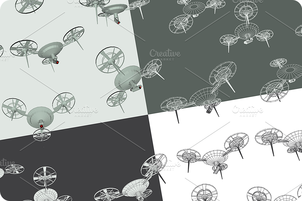 Drone Seamless Pattern Set, a Pattern Graphic by regalDRAW (Photo 1 of 3)
