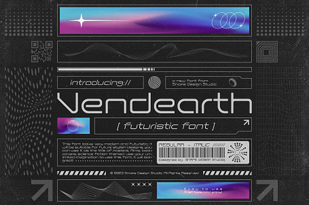 Vendearth - Futuristic Font, a Sans Serif Font by Snape Design Studio