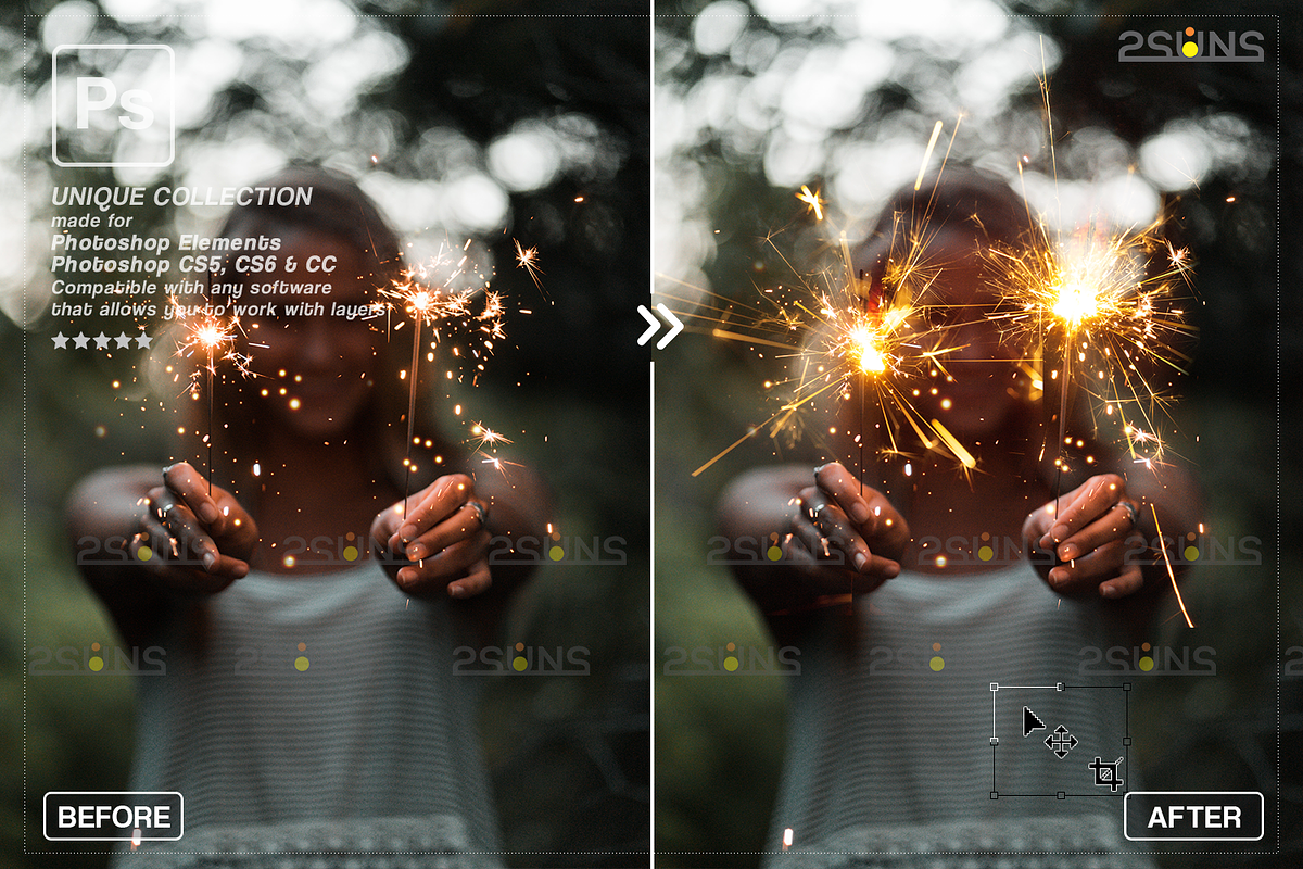Sparkler overlay, Photoshop overlay, an Object Graphic by 2SUNS (Photo 9 of 10)