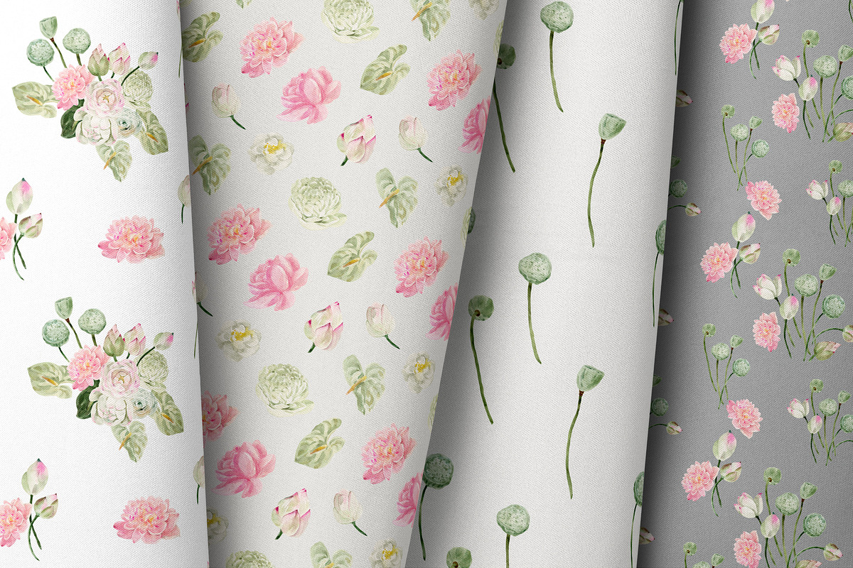 LOTUS Real Watercolor Flowers, a Decorative Illustration by Lana Elanor (Photo 7 of 10)