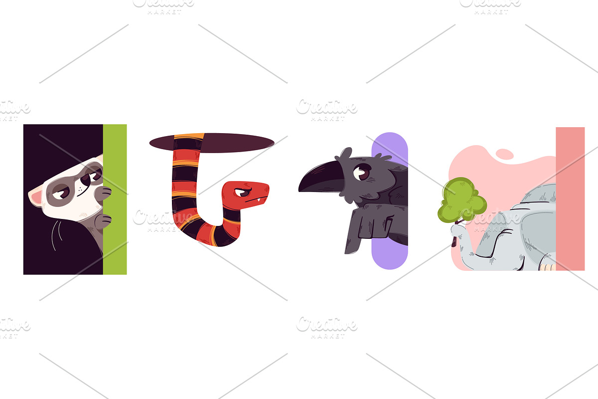 Peeking animal character, an Animal Illustration by art PVP - market