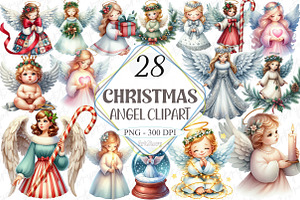 Christmas Angel Clipart, a Graphic by designcity5