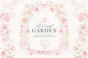 Blush Pink Watercolor Floral Bows, a Decorative Illustration by Veris Studio (Thumbnail 1 of 15)
