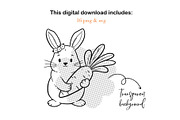 Easter Bunny Clipart Set PNG SVG, a Seasonal Illustration by ArtGiftsStudio (Thumbnail 4 of 5)