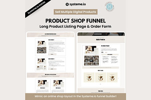 Systeme.io Modern Muse Shop Funnel, a Landing Page Template by Hayley's Digital Hub