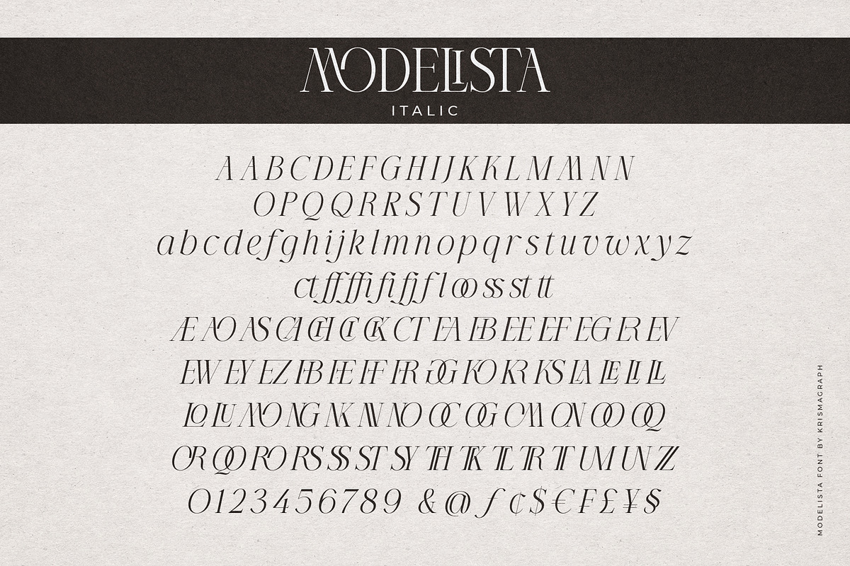 Modelista | Ligature Serif Family, a Serif Font by Krismagraph (Photo 12 of 20)