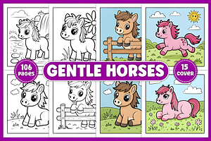 Bold & Easy Gentle Horses, an Animal Illustration by Ink Gallery