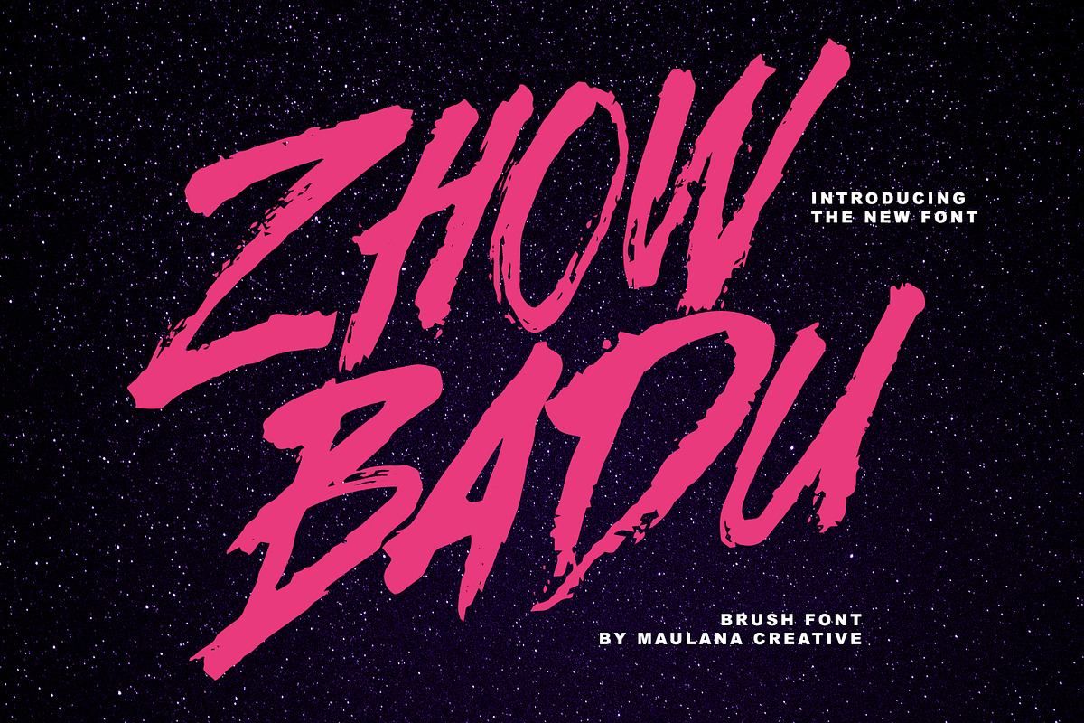 Zhow Badu Handmade Brush Font, a Handwritten Font by Maulana Creative (Photo 1 of 9)