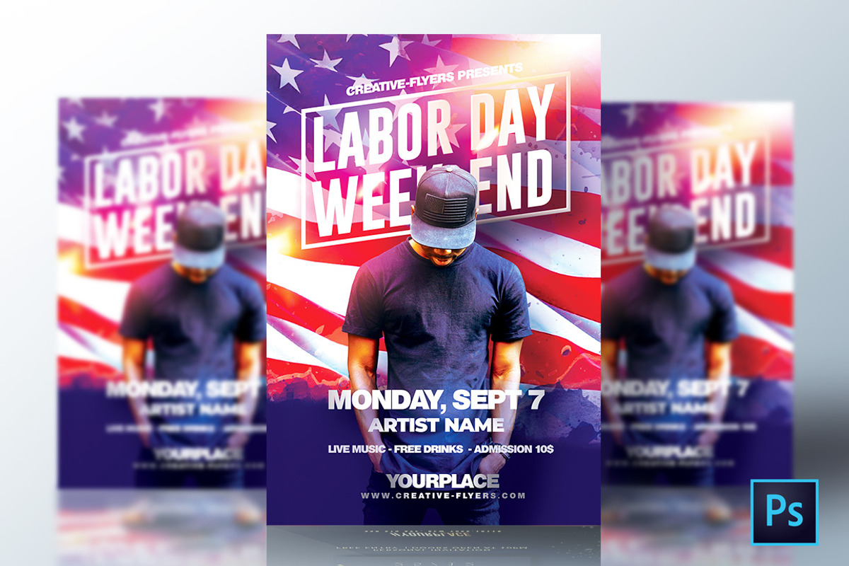 Labor Day Week-End Flyer, a Flyer Template by Rome B Creation