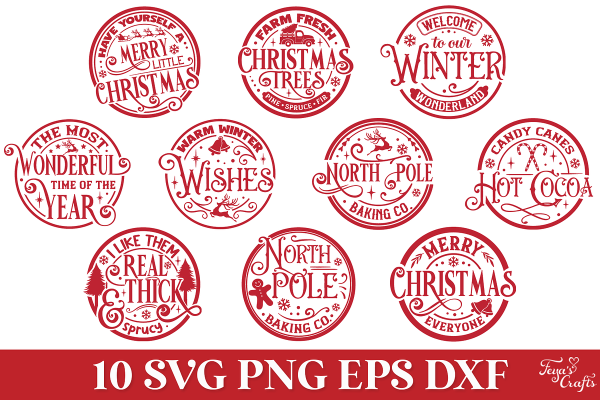 Round Christmas Ornaments Pack, an Object Graphic by Anastasia Feya (Photo 2 of 9)