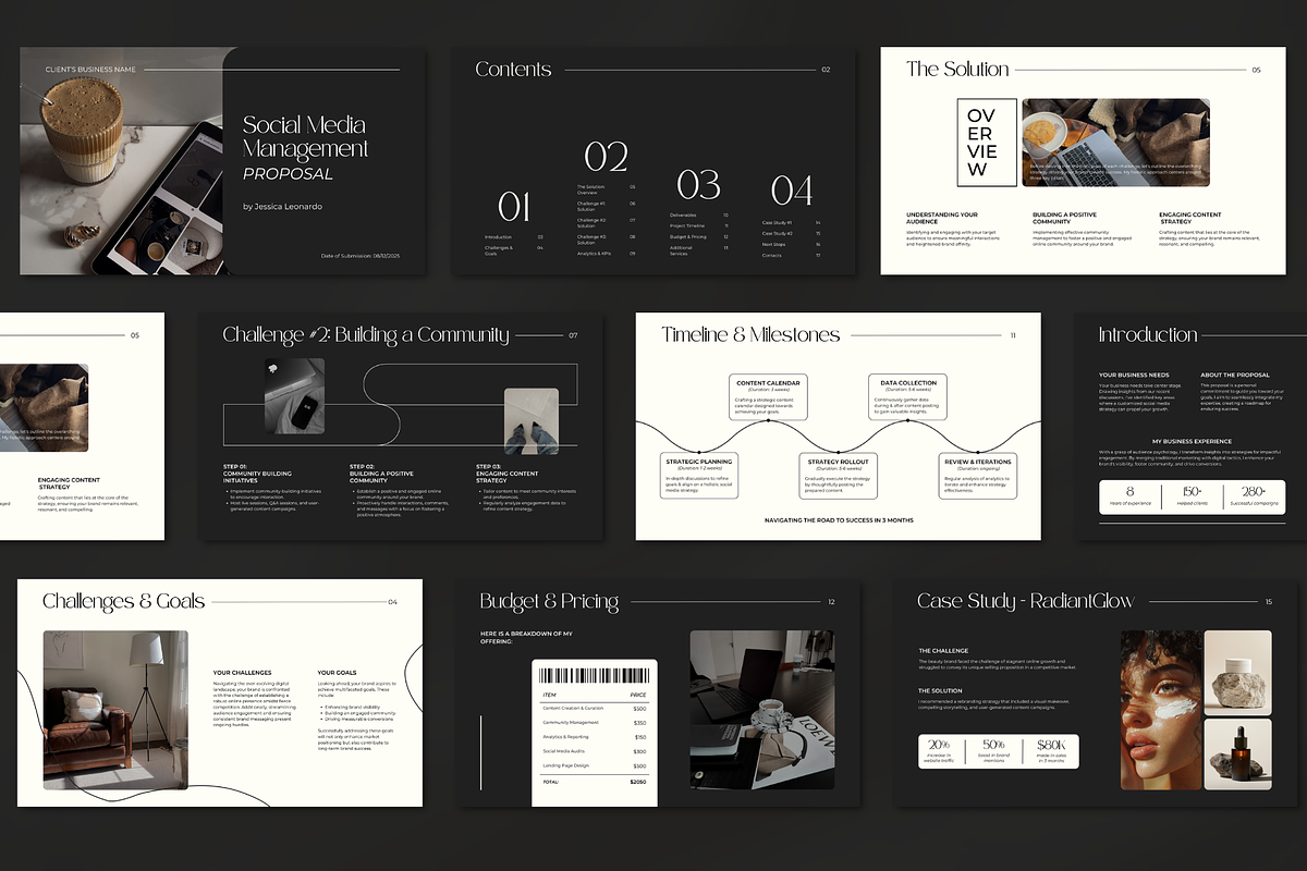 Social Media Proposal Template Canva