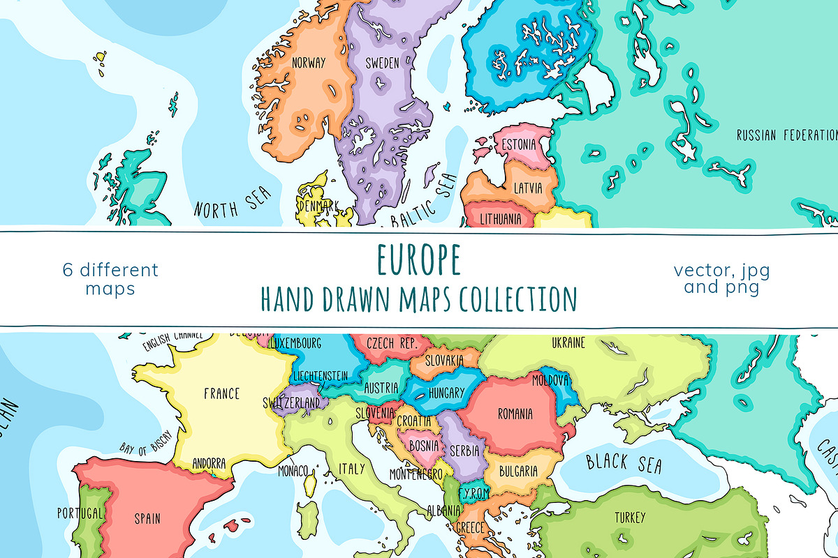 Europe Maps Collection, an Education Illustration by Illustrationsforteachers (Photo 1 of 8)