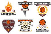 Great set of basketball logo,emblems, an Object Illustration by pashigorov (Thumbnail 3 of 17)