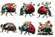 Whimsical Ladybug Spring Clipart, an Illustration by Black Bird Studio (Thumbnail 4 of 5)