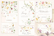 White roses & wildflowers floral set, a Decorative Illustration by Lisima (Thumbnail 3 of 13)