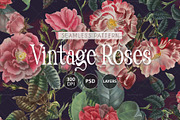Seamless Dark Vintage Roses, a Pattern Graphic by texvogue (Thumbnail 1 of 13)