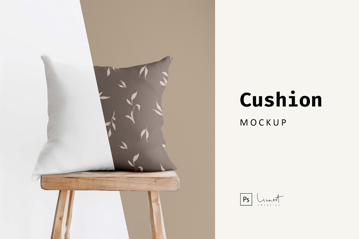 Square Cushion Mockup, a Household Mockup by LinnestCreative (Photo 1 of 5)