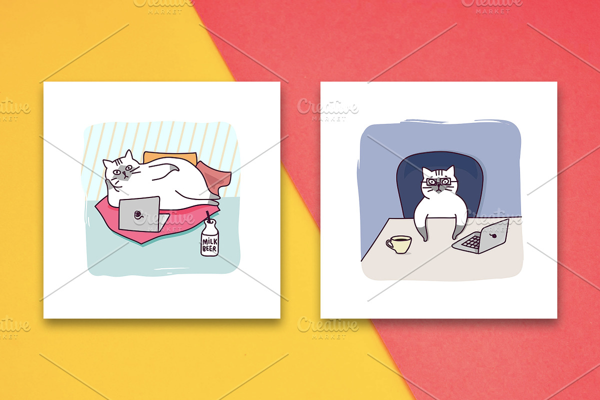 Illustrations with apathetic cat p.1, an Animal Illustration by Lyolya Profitrolya (Photo 3 of 4)