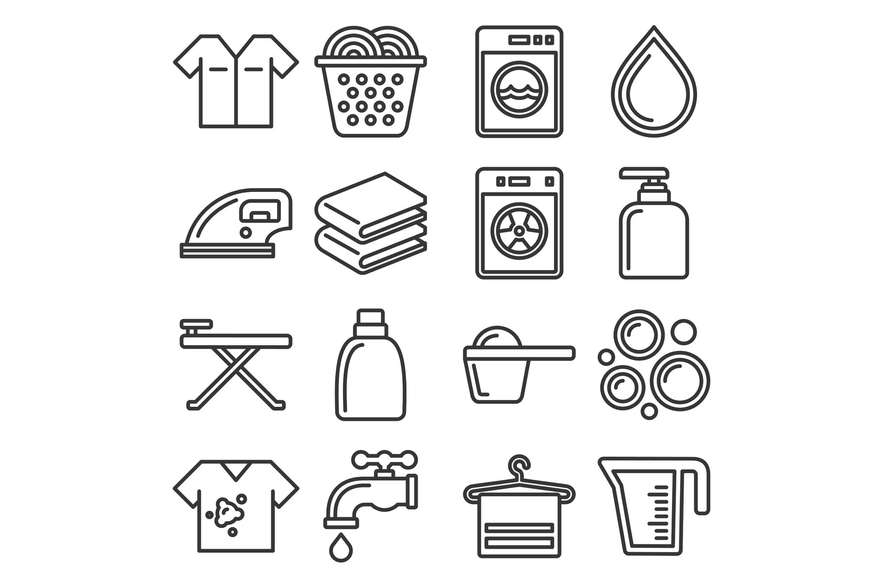 Laundry and Housework Icons Set | Graphic Objects ~ Creative Market