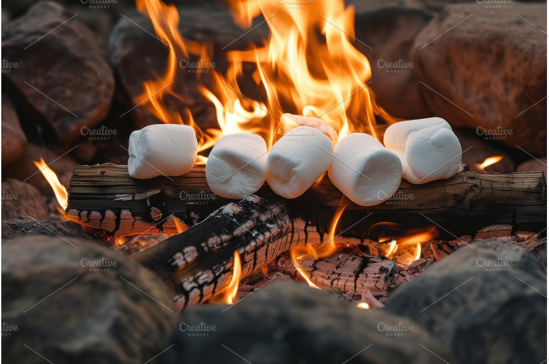 Toasting marshmallows over a, a Nature Photo by Ylivdesign