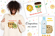 Cute Food Friends Clipart, a Food Illustration by ZabolotnaArt (Thumbnail 2 of 7)