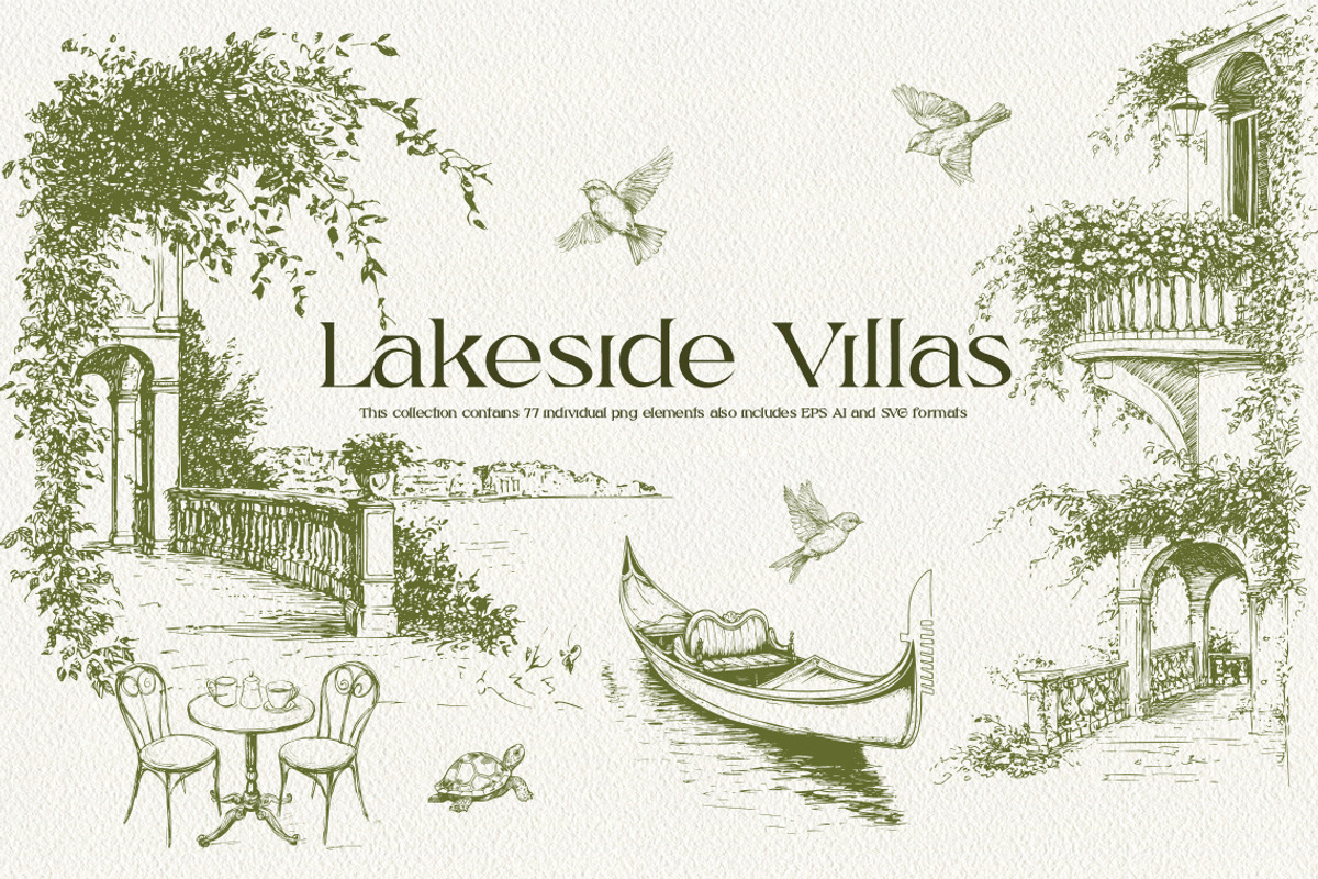 Lakeside Villas – A Timeless Italian, a Decorative Illustration by Eyeinspire (Photo 1 of 8)
