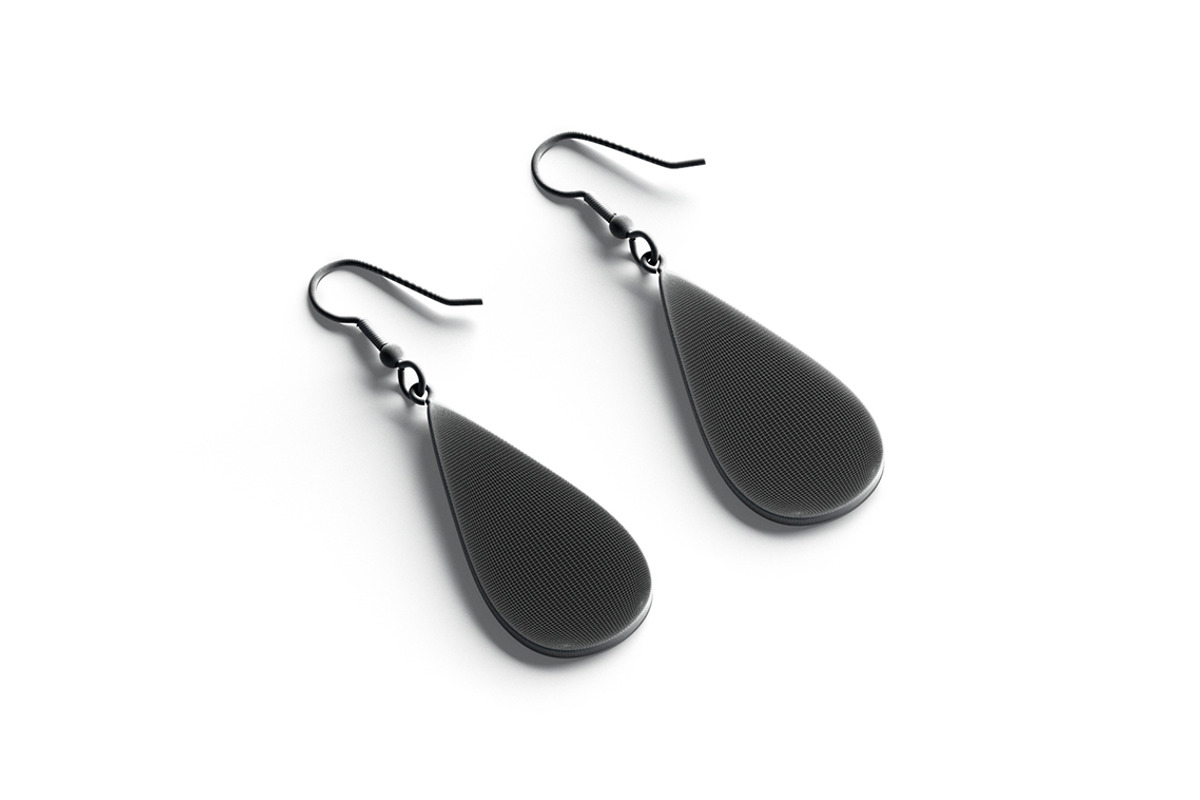 Black Drop Earring Jewelry 3D Model, an Object 3D Model by rebrandy (Photo 7 of 9)