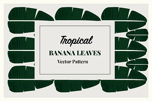 Tropical Banana Leaves Vector Patter
