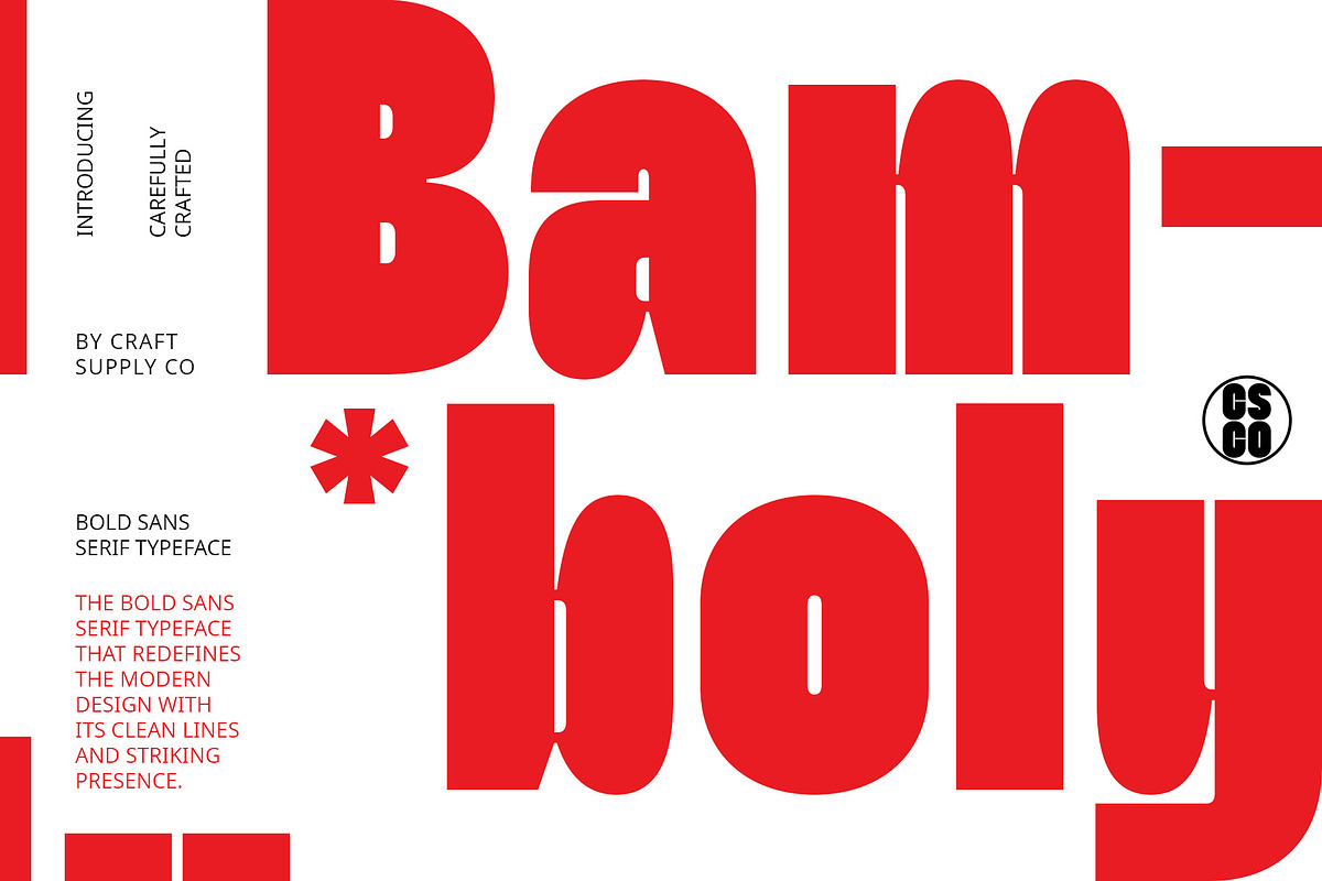 Bamboly – Bold Sans Serif, a Sans Serif Font by Craft Supply Co. (Photo 1 of 8)
