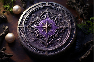 Vibrant Purple wax candle sigil, a Holiday Photo by Ylivdesign