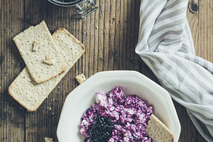 Healthy breakfast on the table featuring cheese, cottage, and breakfast