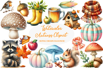 Watercolor Autumn Clipart