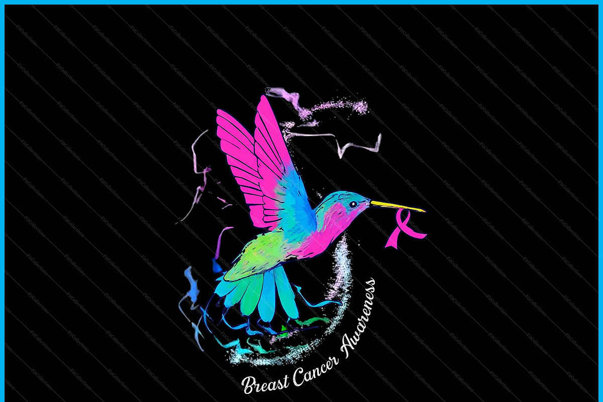 Hummingbird Ribbon Breast Cancer, a Graphic by Creativeusart (Photo 2 of 4)