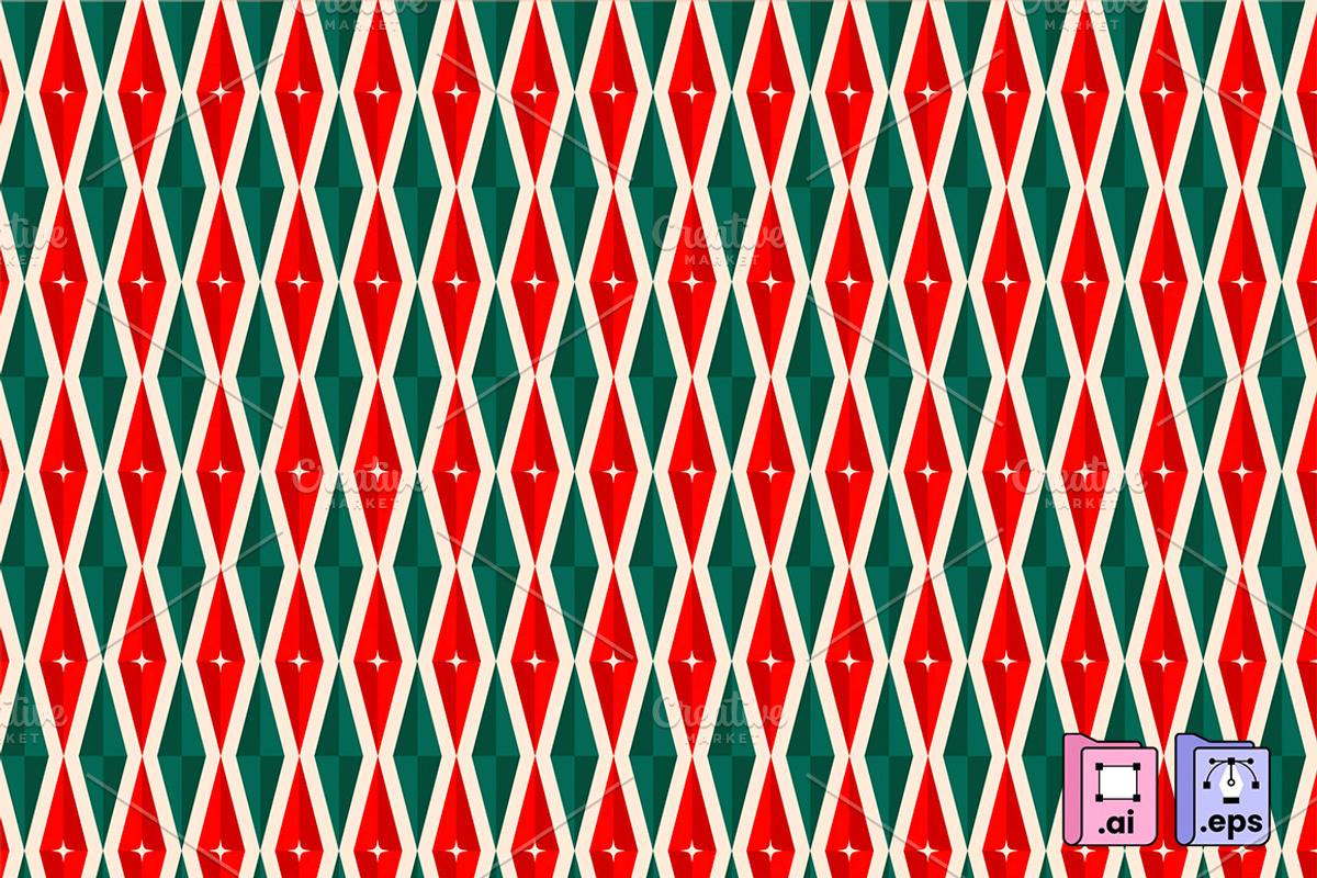 Red Green Christmas Pattern, a Pattern Graphic by MISS CHATZ (Photo 2 of 3)