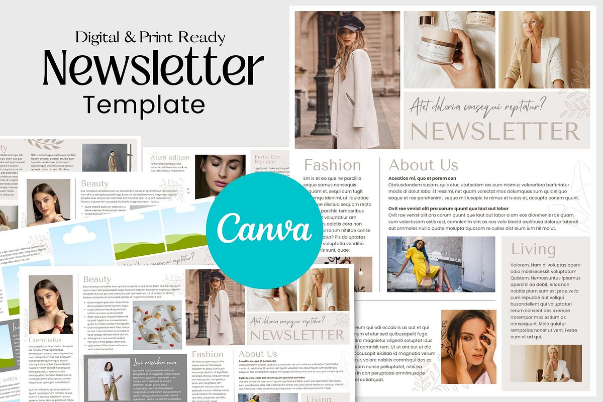 Canva Newsletter Template Cosmetics, an Email Template by PixelCraft (Photo 1 of 15)